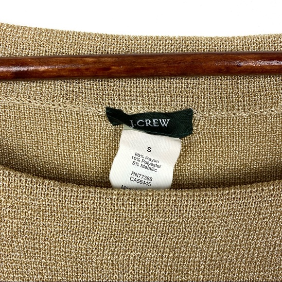 J.Crew Gold Metallic Scoop Neck Sweater - Picture 3 of 11